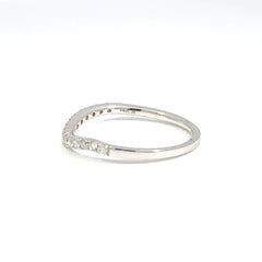 14ct White Gold Curved Diamond Wedding Ring