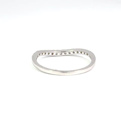 14ct White Gold Curved Diamond Wedding Ring