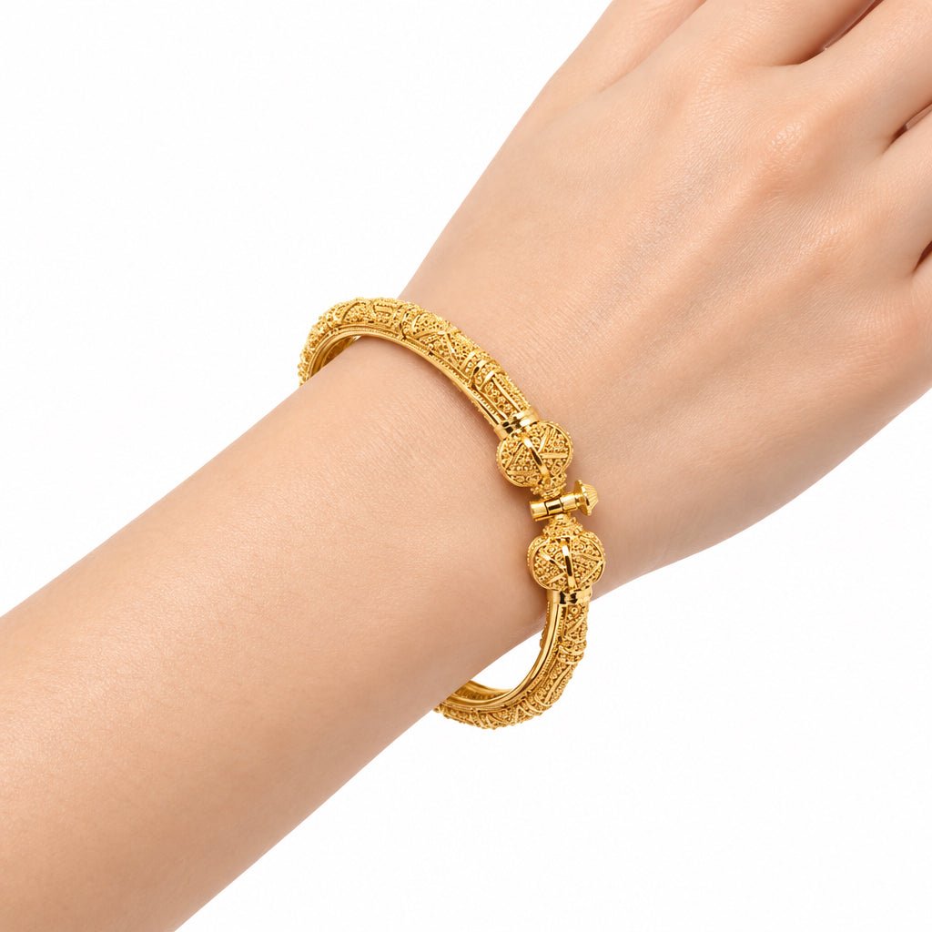 21ct Yellow Gold Filigree Bangle Bracelet - Mega Cash Sydney