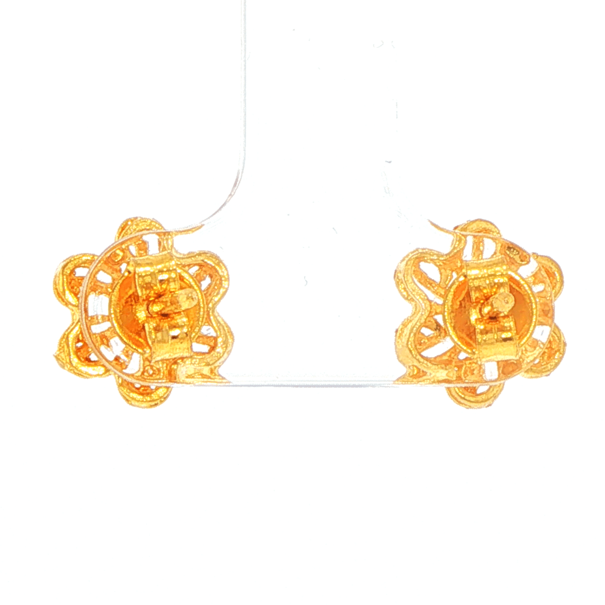 21ct Yellow Gold Flower Cut Stud Earrings - Mega Cash Sydney