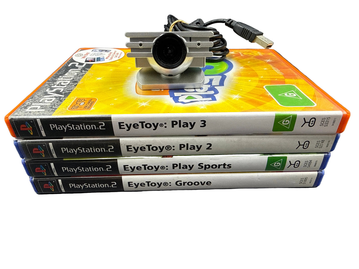 SONY - PlayStation 2 - PS2 - Eye Toy USB Camera Plus 4 Game Bundle