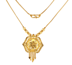 22ct Yellow Gold Floral Motif Necklace - Mega Cash Sydney