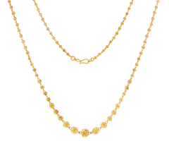22ct Yellow Gold Graduated Textured Bead Necklace - Mega Cash Sydney