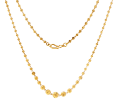 22ct Yellow Gold Graduated Textured Bead Necklace - Mega Cash Sydney