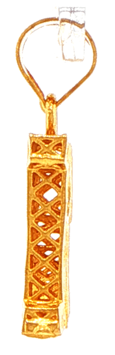22ct Yellow Gold Letter R Initial Pendant with Lattice Design - Mega Cash Sydney