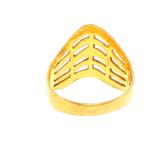 22ct Yellow Gold Textured Openwork Chevron Band Ring - Mega Cash Sydney