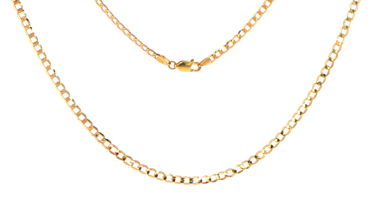 9ct Yellow Gold Classic Flat Curb Link Chain