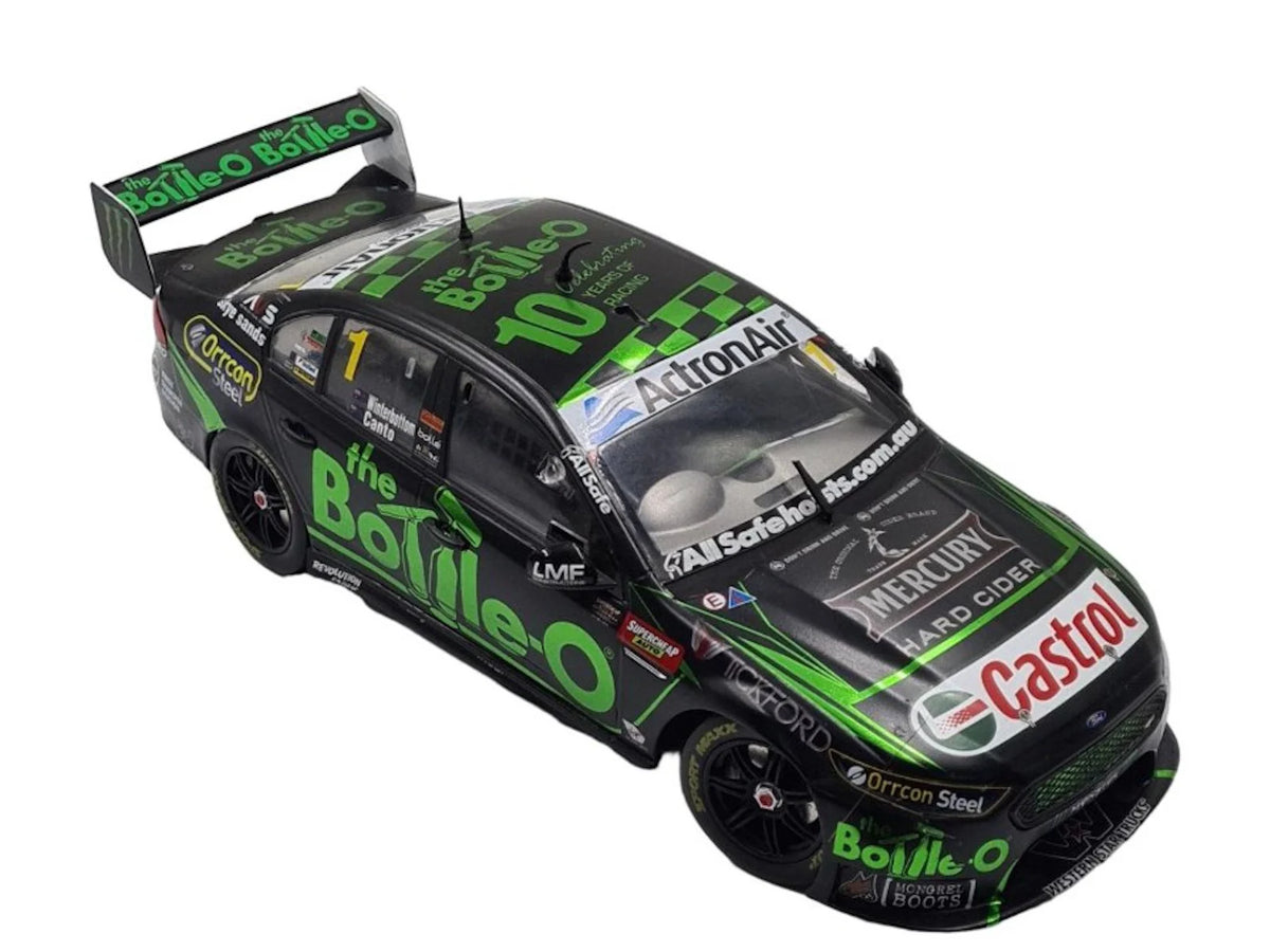 Apex Replicas–1/18 Scale Ford FG-X Falcon-2016 The Bottle-O Racing Team #1 Winterbottom/Canto 2016 Bathurst 1000 Scale Model Replica Black- BOXED