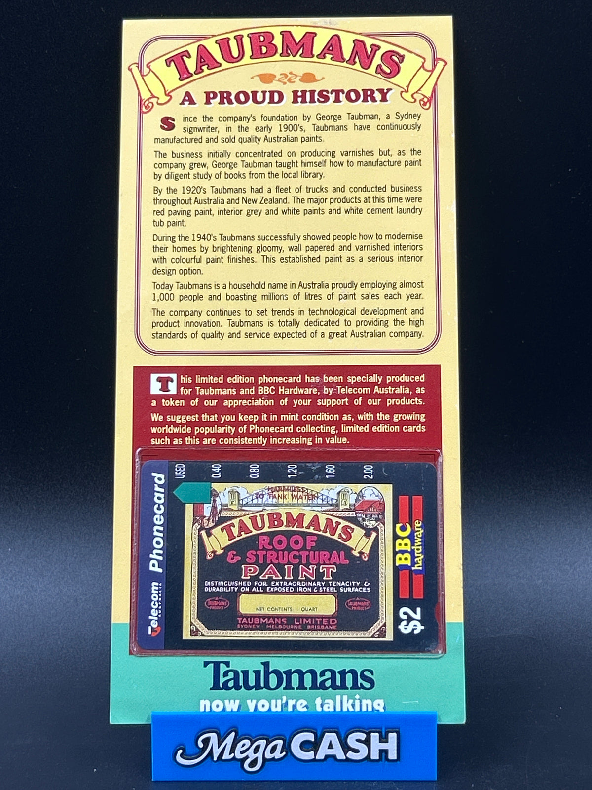 Taubmans Telstra $2 Phonecard Limited Edition