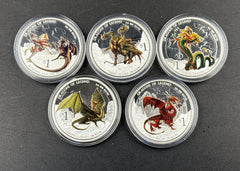 Dragons of Legend - Silver Proof - 5 Coin Set - 2012-2013