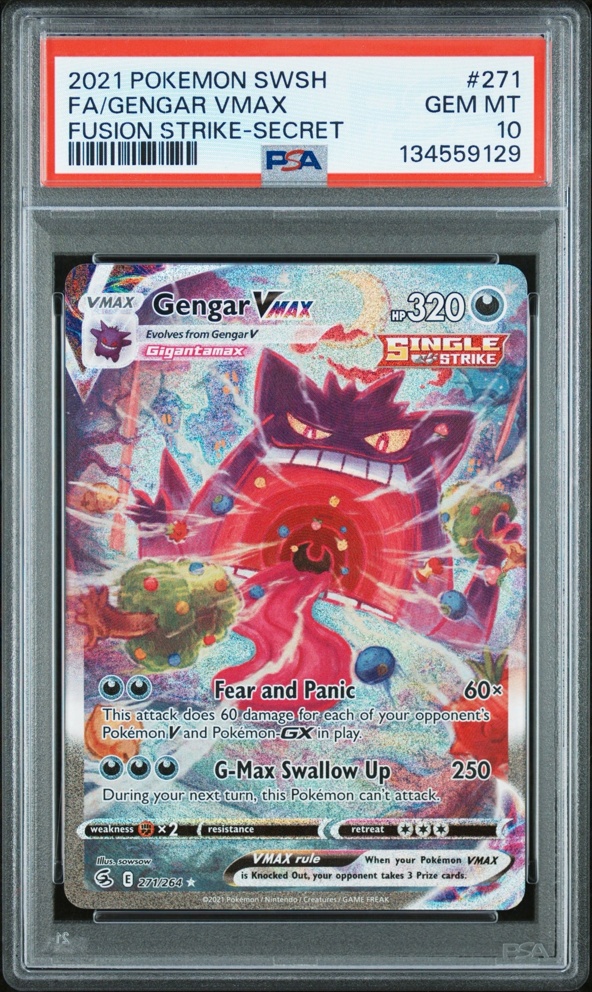 Pokémon - PSA 10 Gengar Vmax 271/264