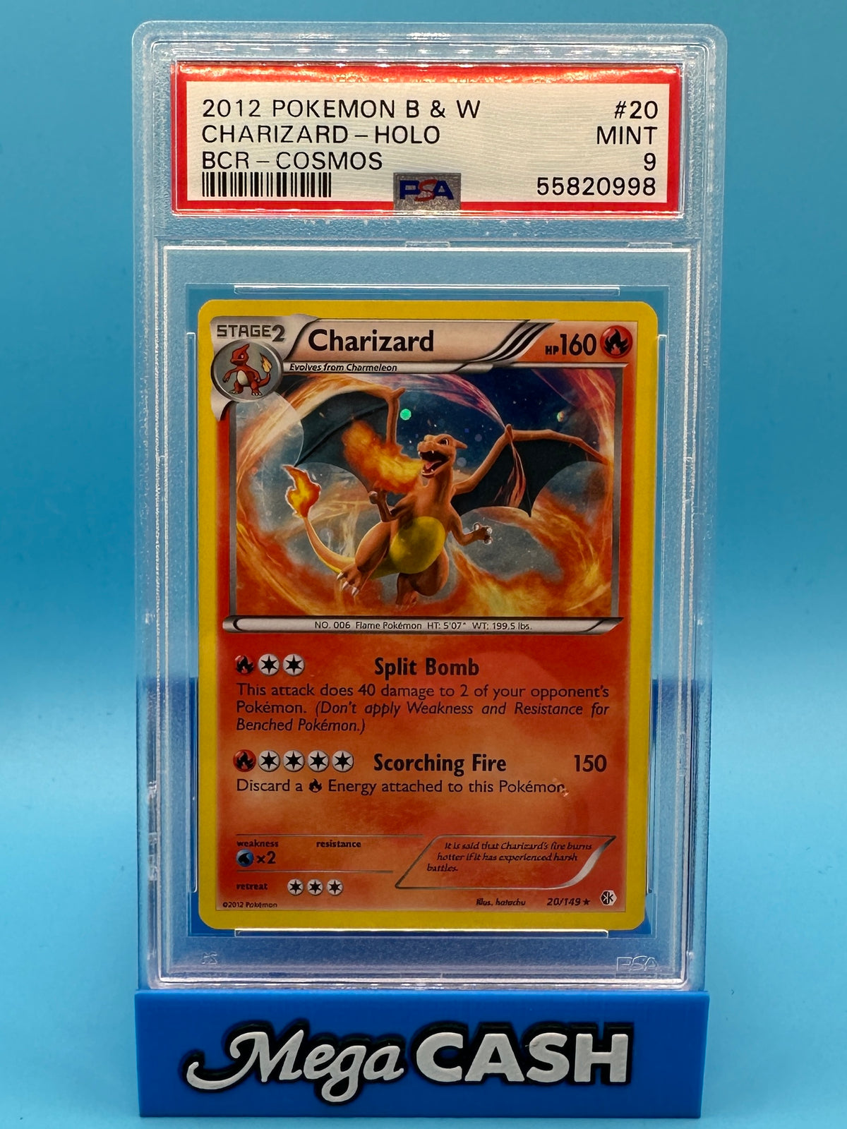 Pokémon 2012 Charizard Holo BCR Cosmos - PSA Mint 9