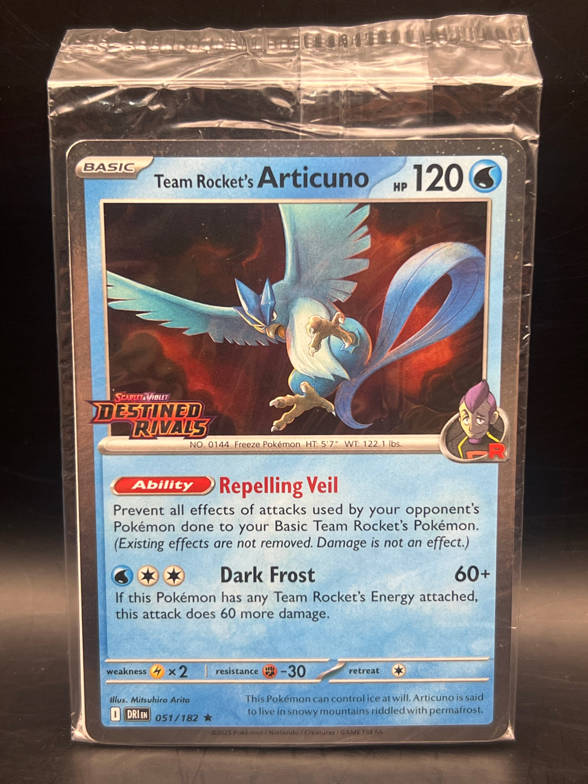 Team Rocket's Articuno 051/182 BEST BUY Destined Rivals SEALED Promo