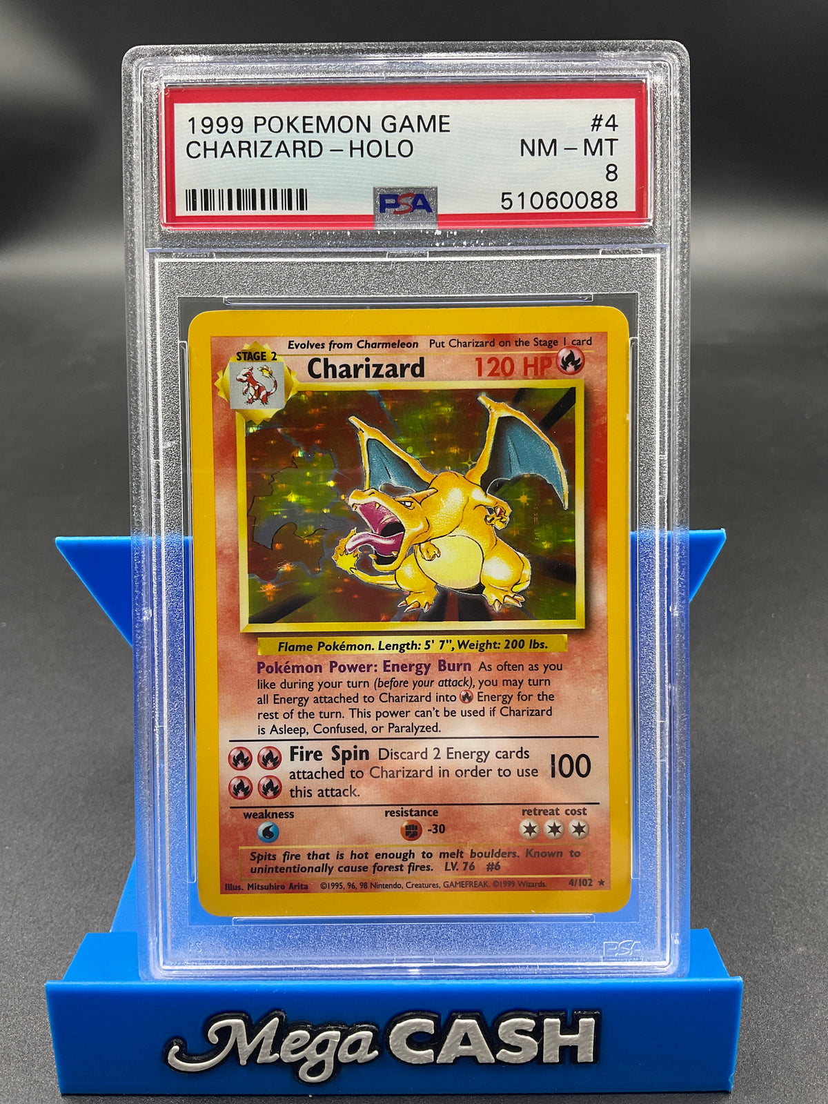 PSA 8 Charizard Holo 4/102 Base Set Unlimited