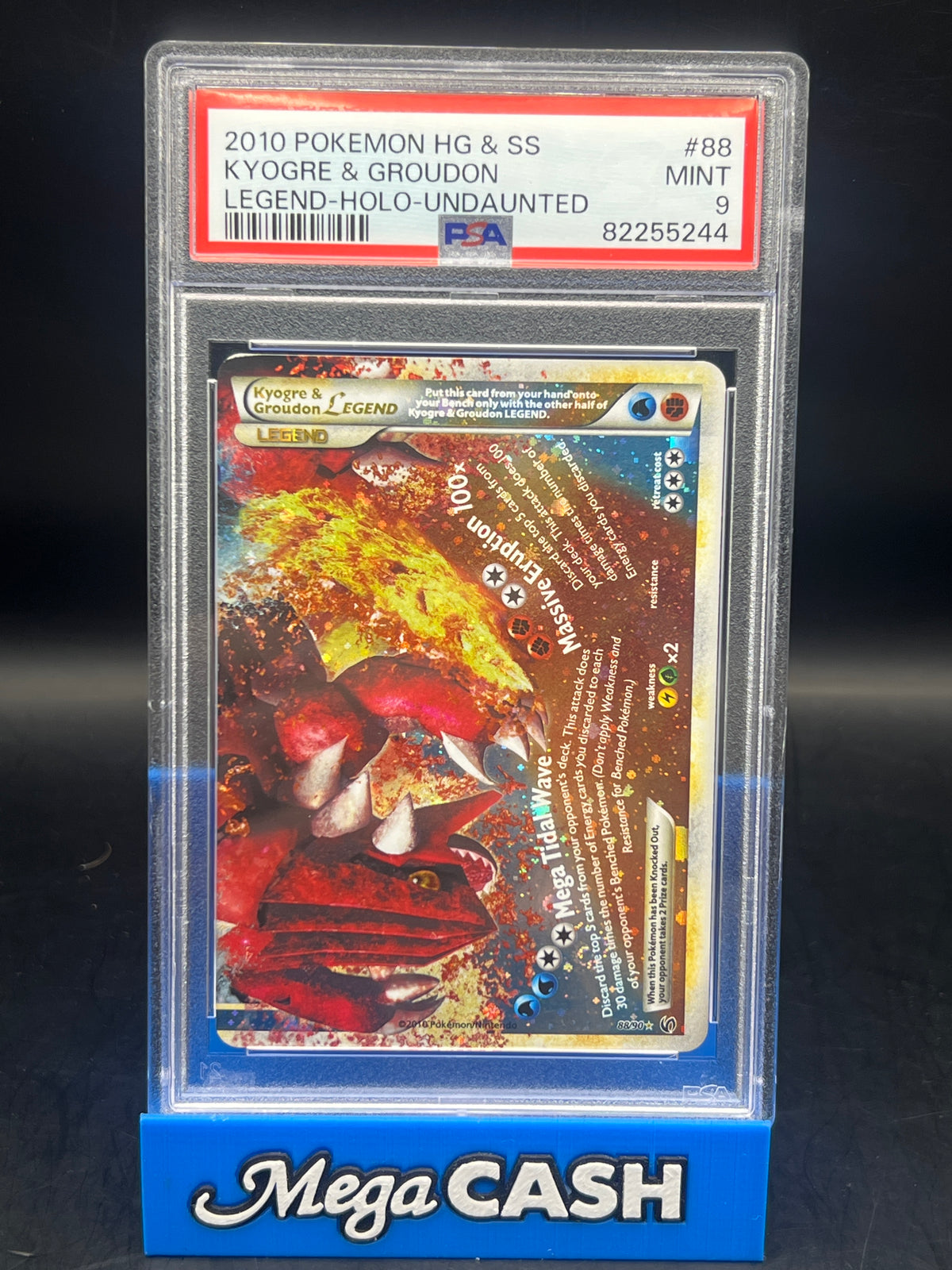 PSA 9 HG &SS Kyogre & Groudon Legends Holo Undaunted 88/90