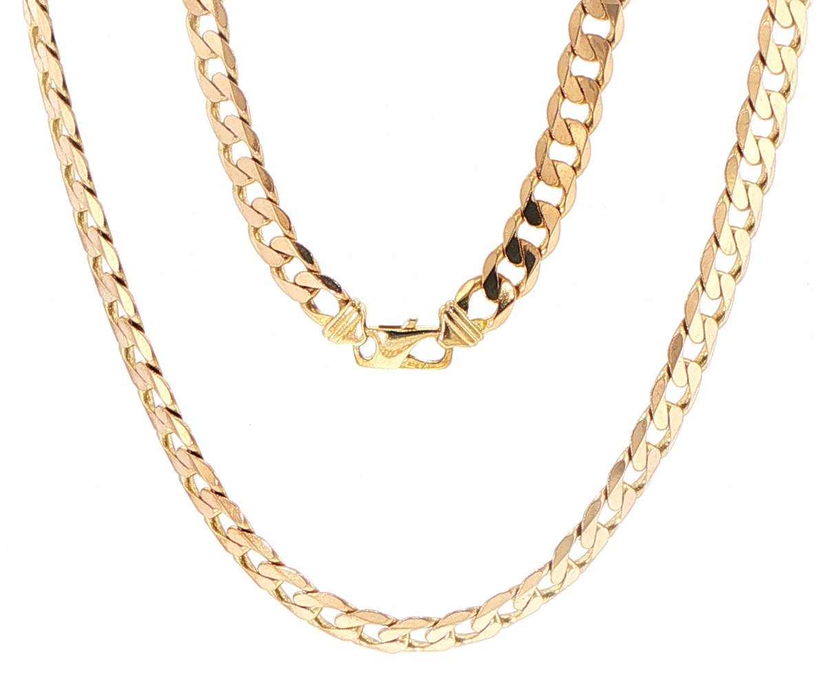 9ct Yellow Gold Classic Cuban Link Chain Necklace