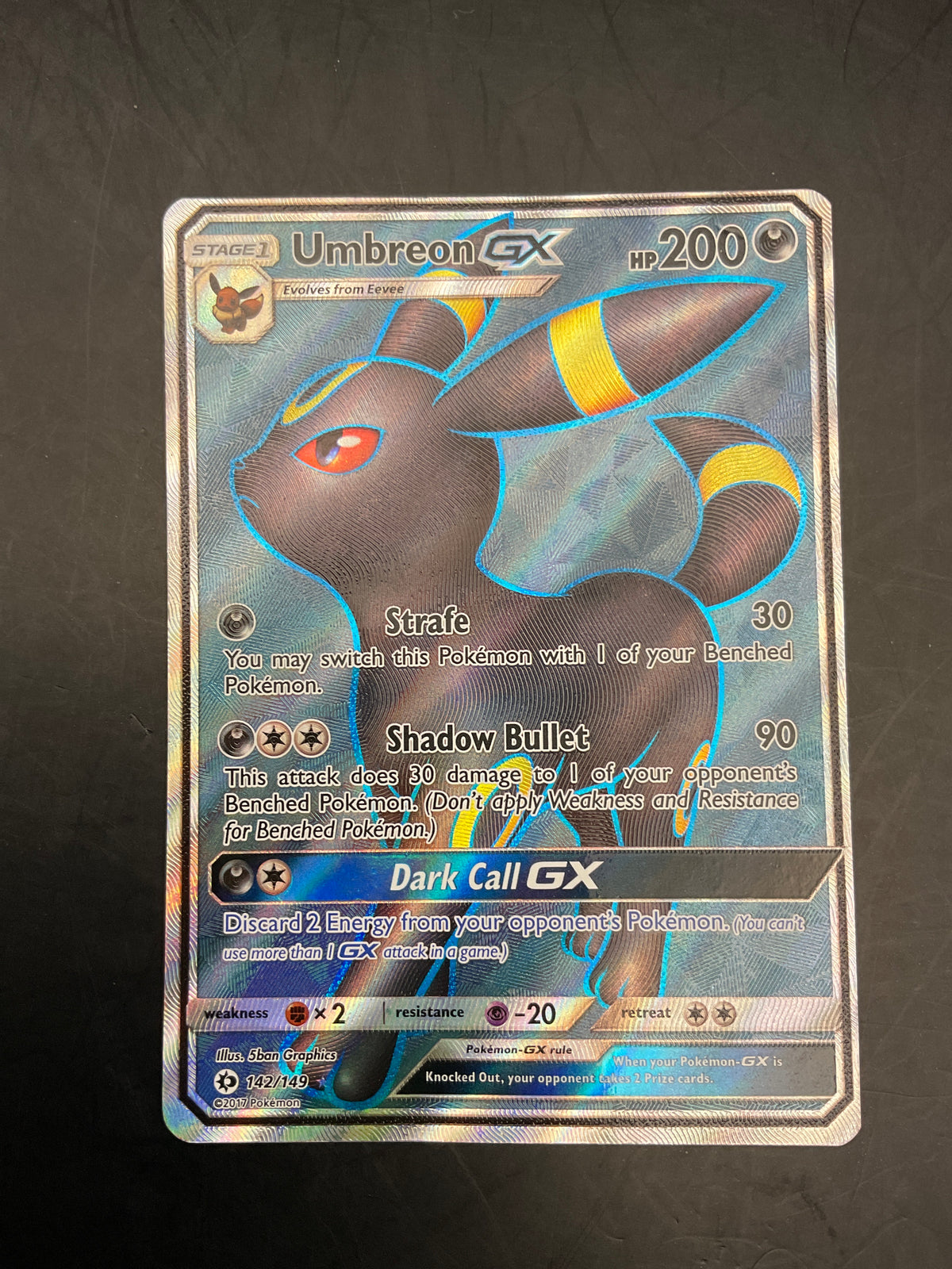 UMBREON GX 142/149 SUN & MOON BASE
