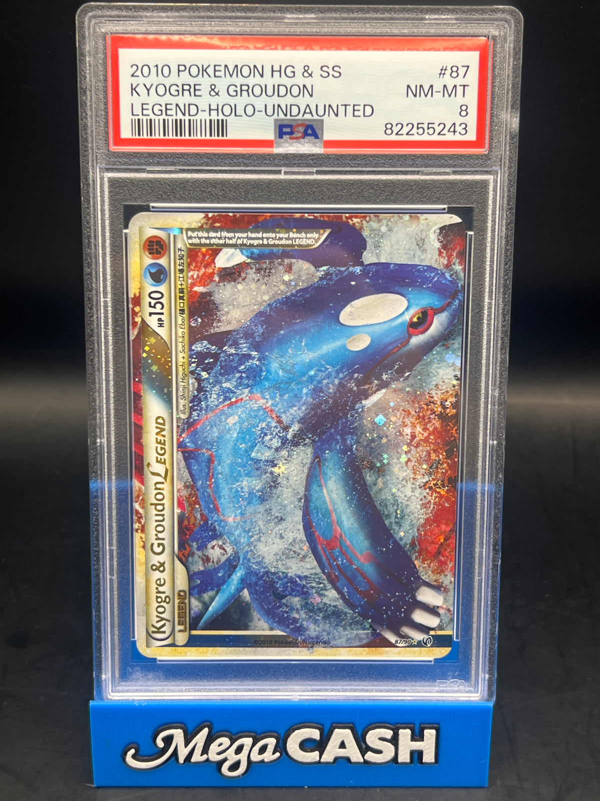 PSA 8 HG &SS Kyogre & Groudon Legends Holo Undaunted 87/90