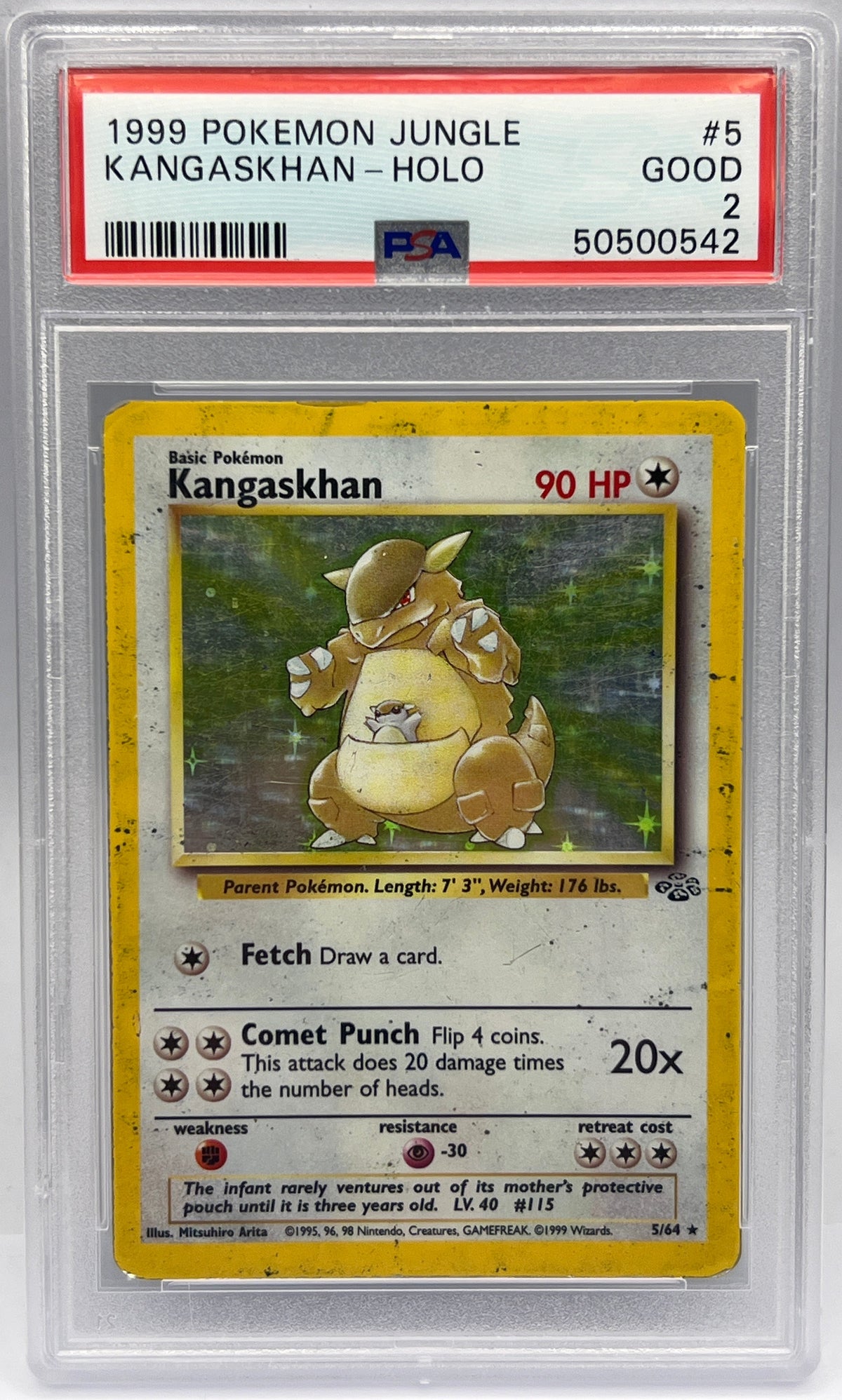 Pokémon - Kangaskhan Holo 5/64 Jungle PSA 2