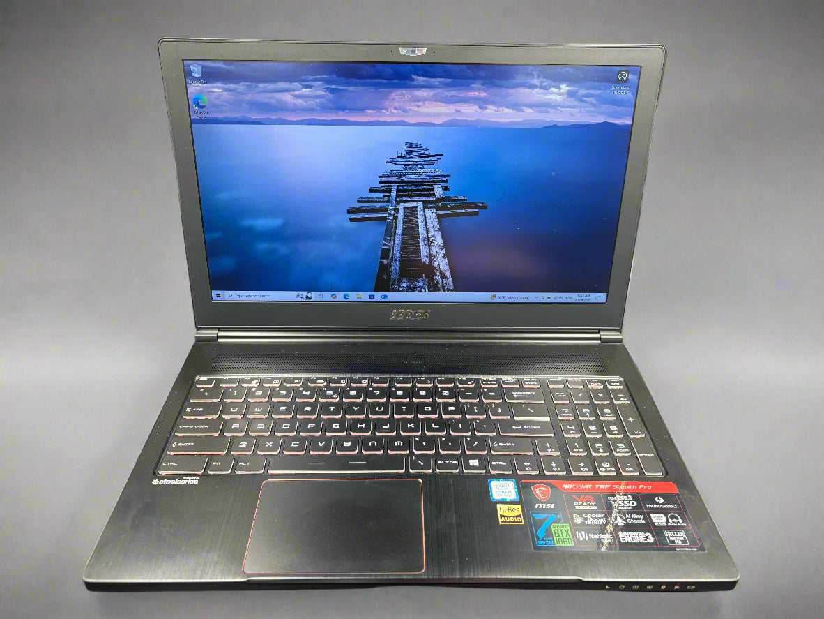 MSI GS63VR 7RF STEALTH PRO LAPTOP INTEL I7 CORE @2.80GHZ 16GB RAM 256GB SSD 1TB HDD WINDOWS 10 HOME