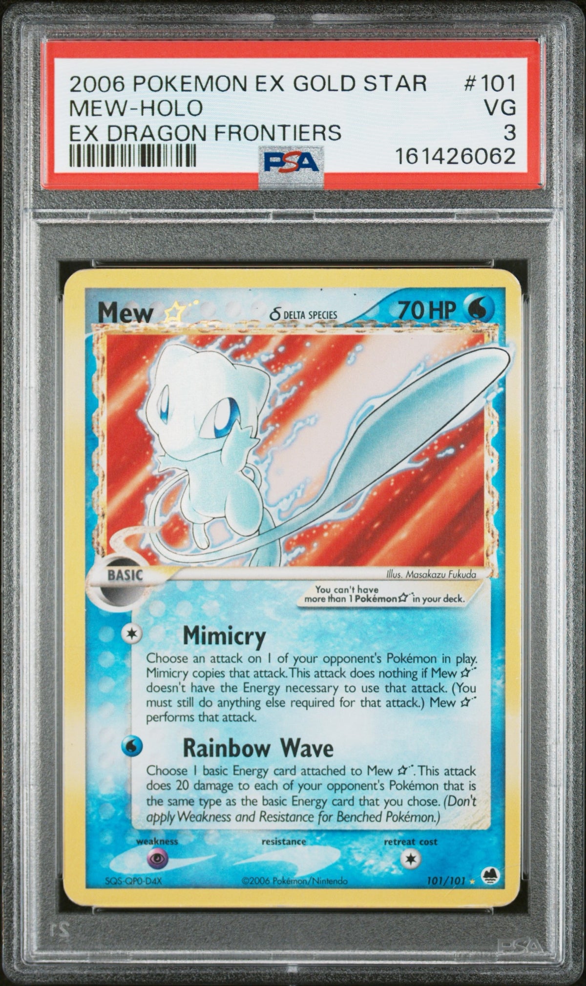 Pokémon - PSA 3 Mew Gold Star 101/101
