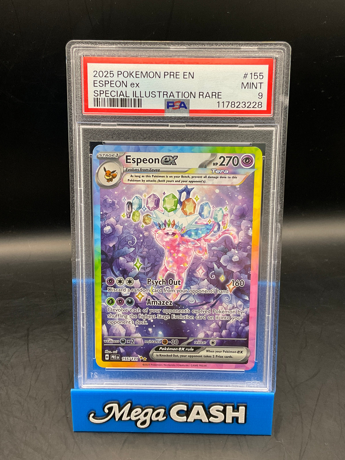 PSA 9 ESPEON EX 155/131 SIR PRISMATIC EVOLUTIONS