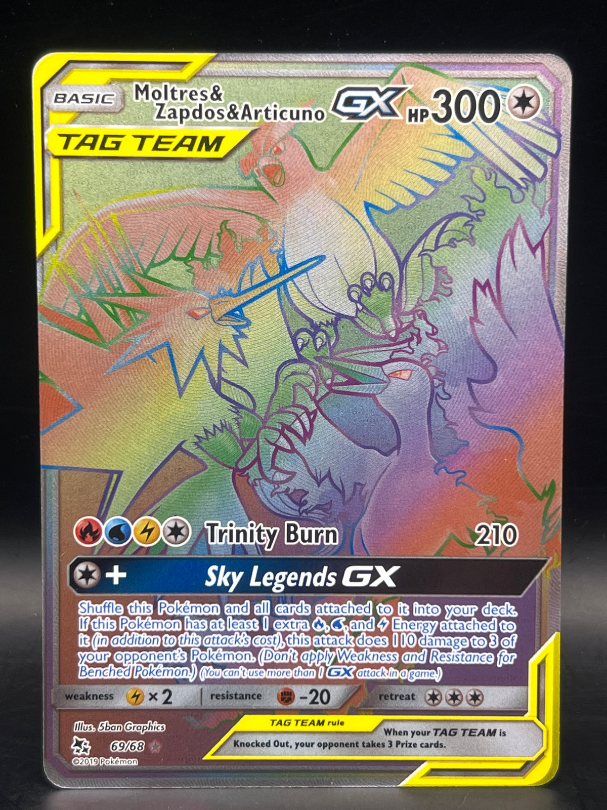 Moltres Zapdos Articuno GX 69/68 Hidden Fates