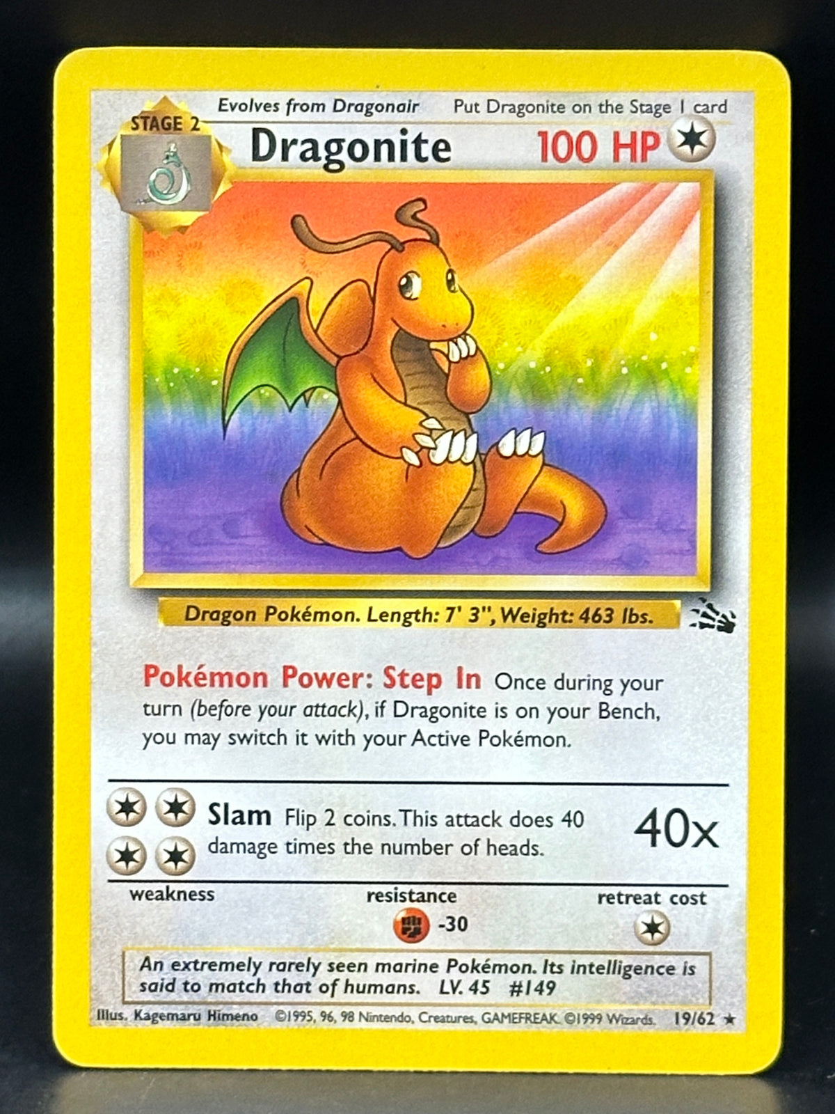 Dragonite Non Holo - Fossil Unlimited - 19/62