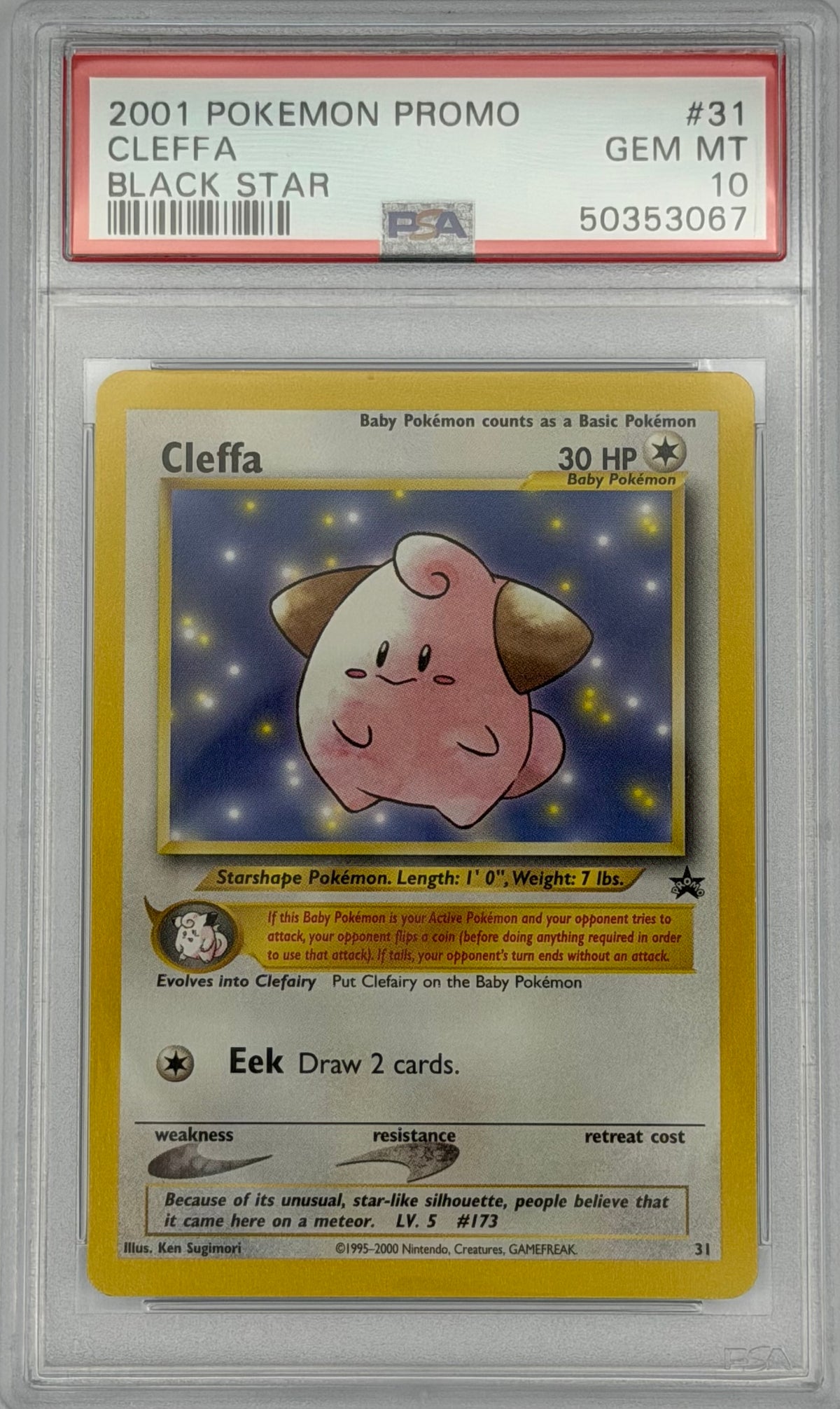 Pokemon PSA 10 Cleffa 31 Black Star Promo