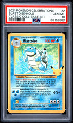 Pokemon PSA 10 Blastoise 2/102 Holo Base Set Classic Collection Celebrations