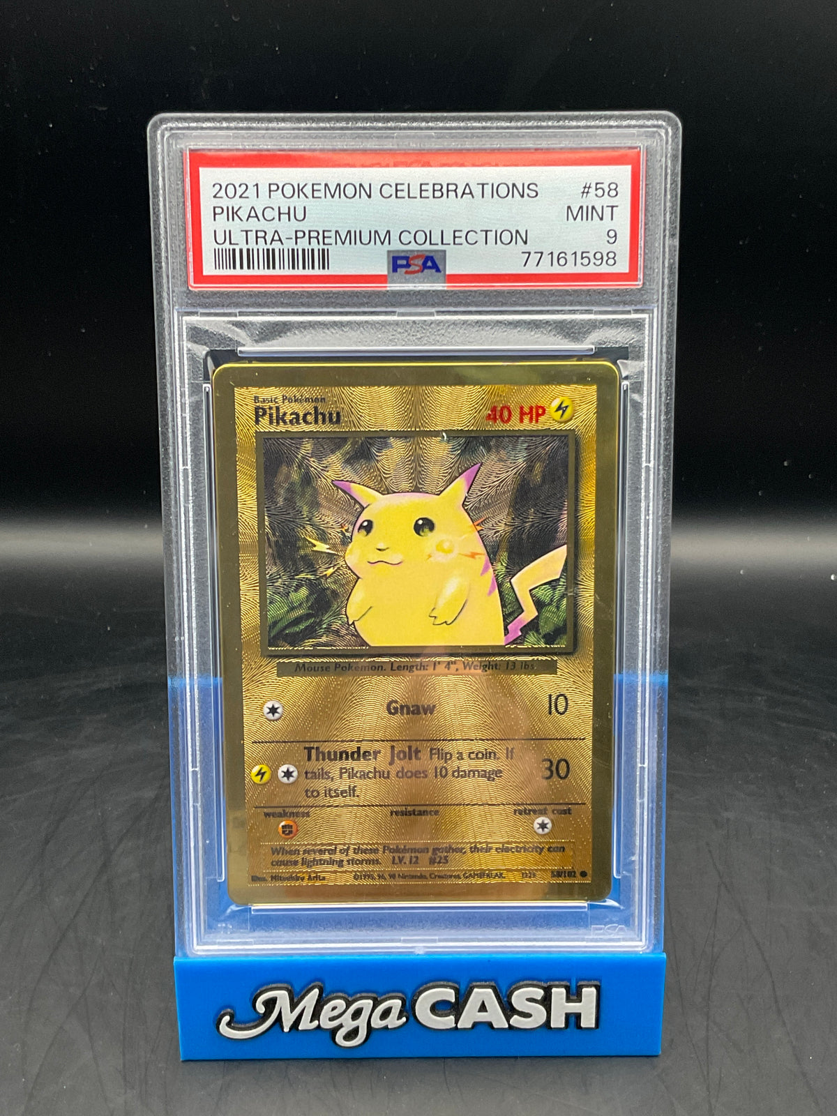 PSA 9 PIKACHU 58/102 METAL PROMO CELEBRATIONS