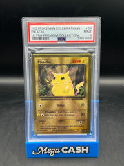 PSA 9 PIKACHU 58/102 METAL PROMO CELEBRATIONS