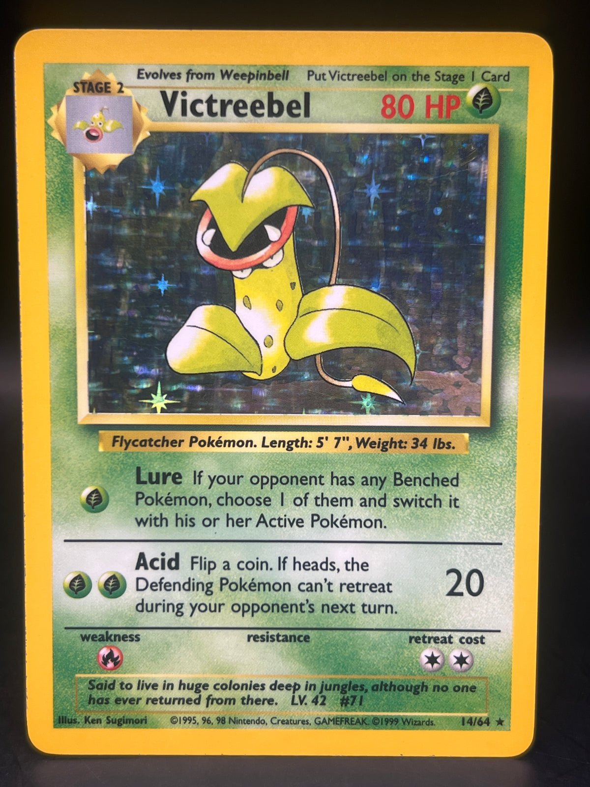 Victreebel 14/64 Holo No Symbol Error Jungle