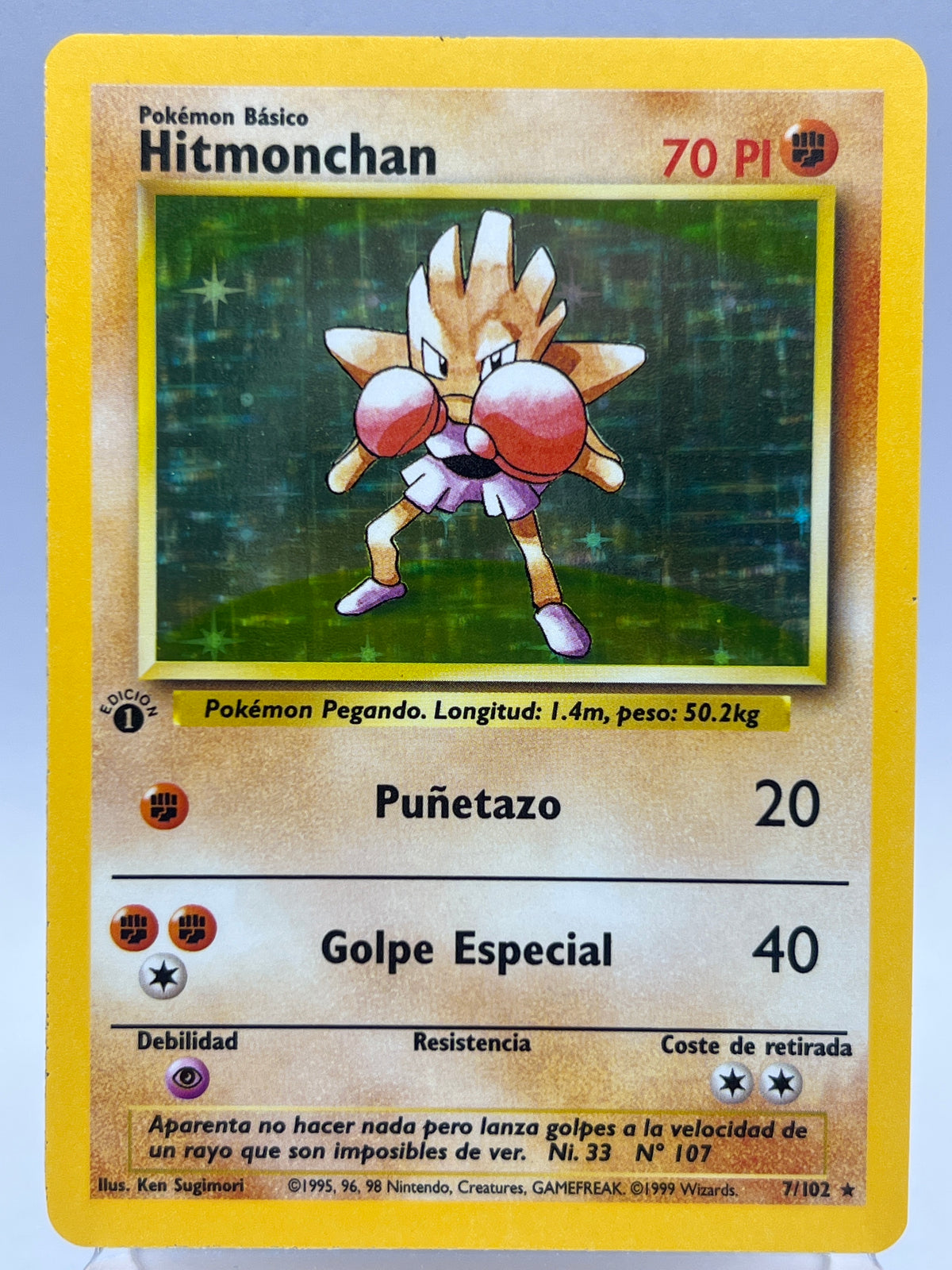 Pokémon- Hitmonchan 1ST Edition 7/102 ( Spanish )