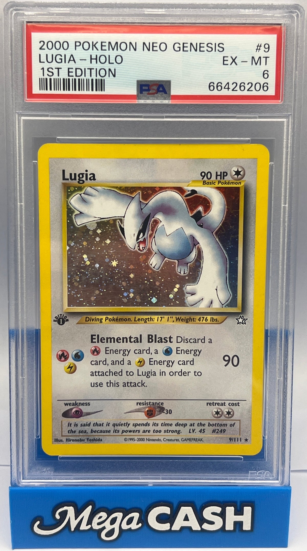 Pokemon PSA 6 Lugia 9/111 1st Edition Holo Neo Genesis