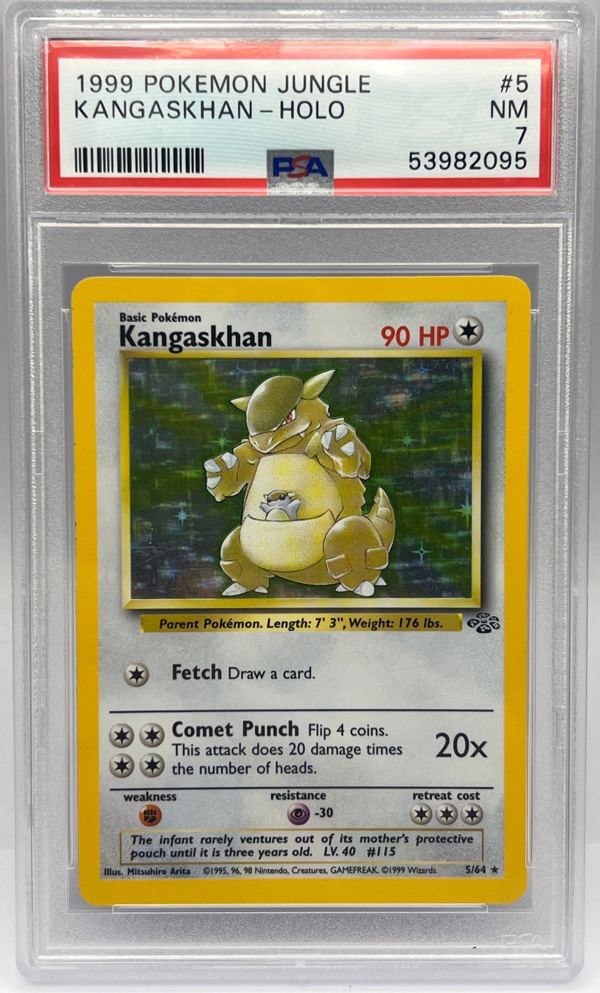 Pokémon - Kangaskhan Holo 5/64 Jungle PSA 7