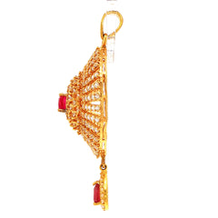 22ct Yellow Gold Ruby Sunburst Pendant