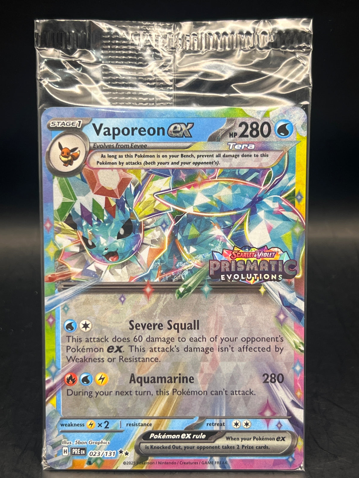 Vaporeon EX 023/131 Prismatic Evolutions surprize Box Promo