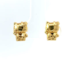 18ct Yellow Gold Hello Kitty Stud Earrings