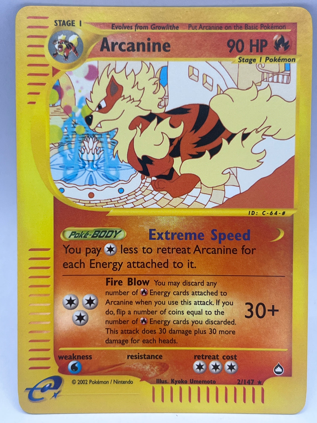 Pokémon - Arcanine 2/147 Rev Holo Aquapolis