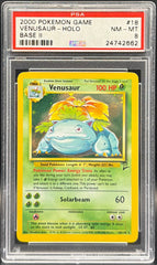 Pokemon- Venusaur HOLO 18/130 PSA 8 - Base set 2