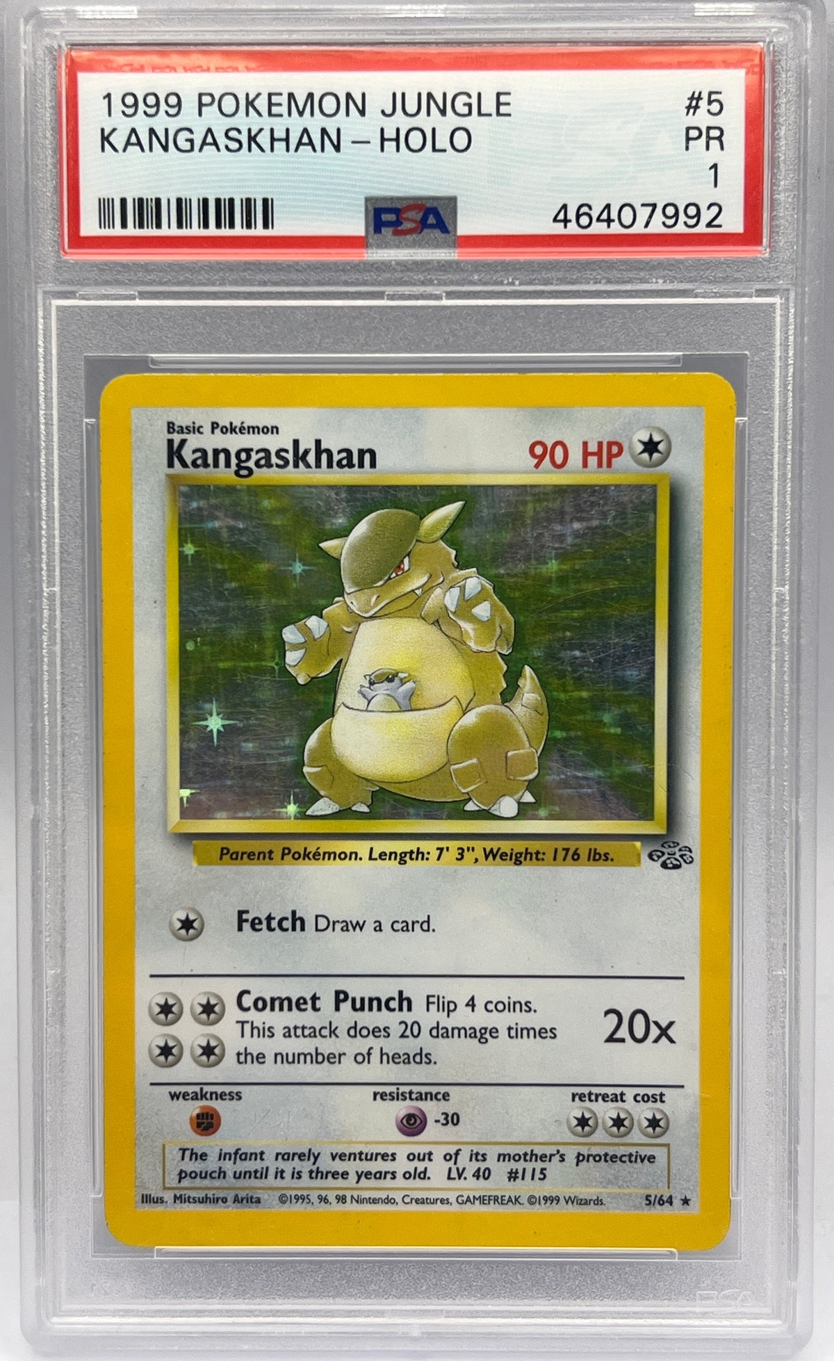 Pokémon - Kangaskhan Holo 5/64 Jungle PSA 1