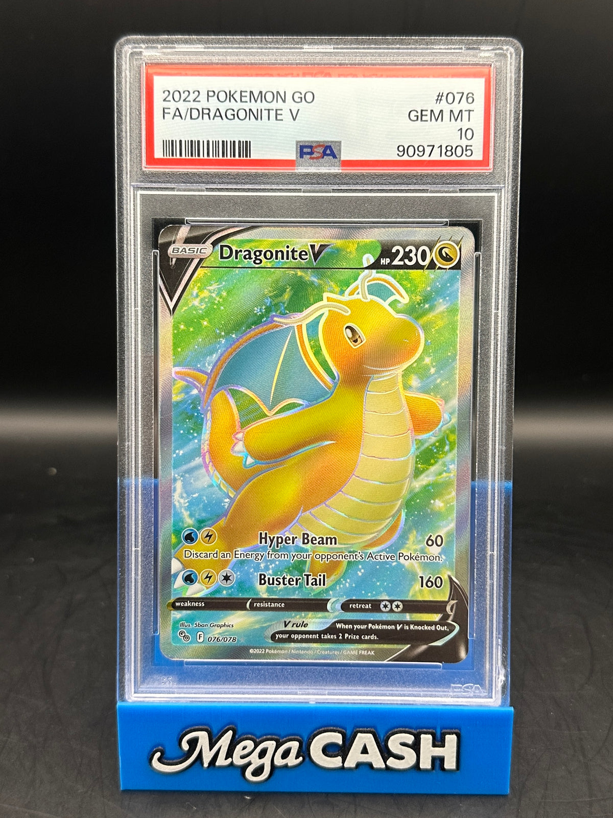 Dragonite V F/A - Pokemon Go - PSA GEM MT 10