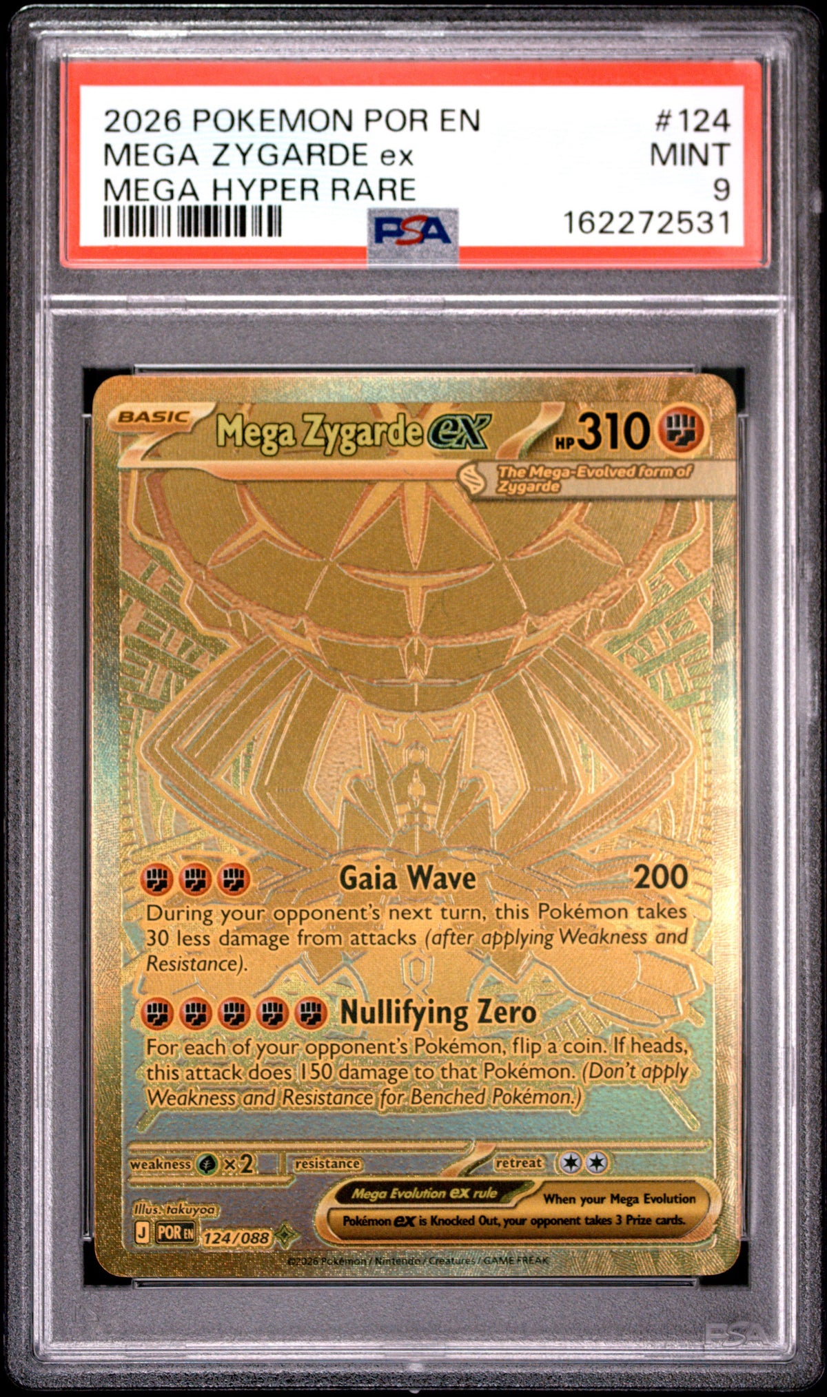 Pokémon - PSA 9 Mega Zygarde Ex 124/088