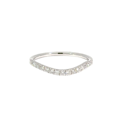 14ct White Gold Curved Diamond Wedding Ring