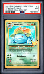 Pokemon PSA 9 Venusaur 15/102 Holo Base Set Classic Collection Celebrations
