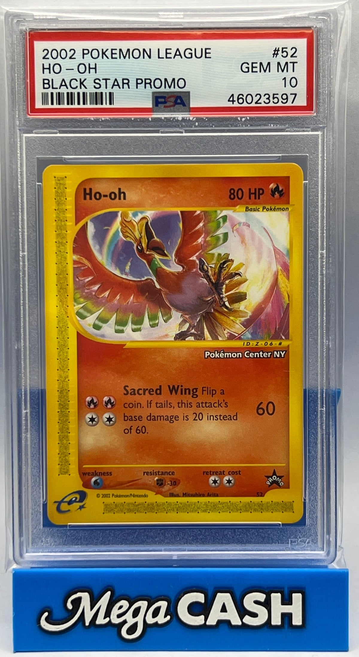 Pokemon - #52 Ho-Oh Black Star Promo 2002 Pokemon Center NY PSA 10