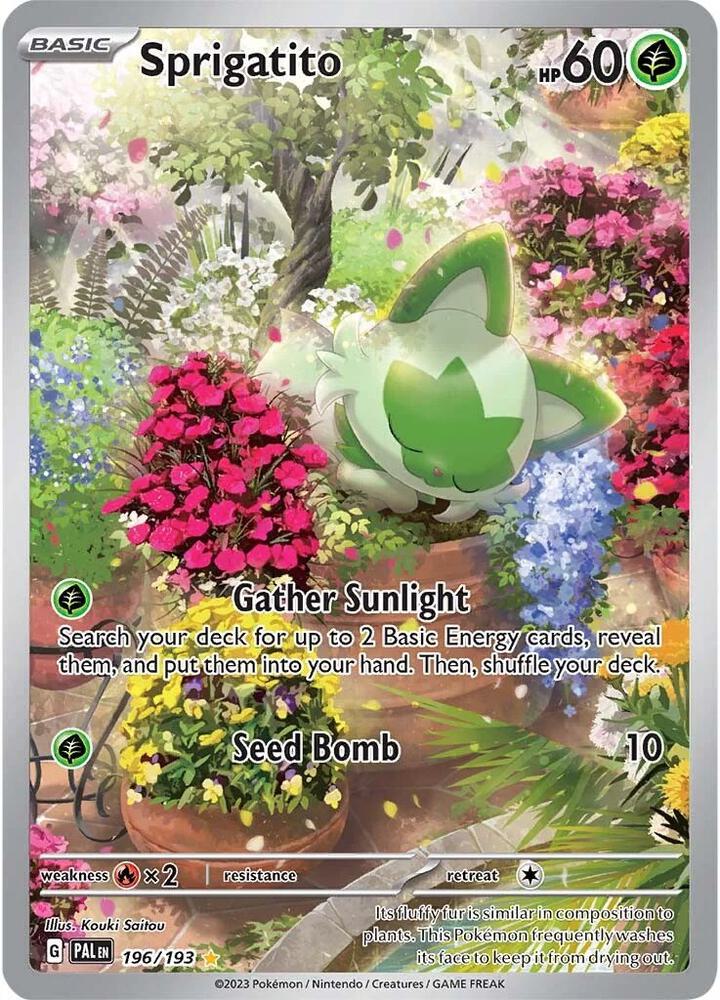 Pokémon 196/193 Sprigatito (Illustration Rare), Paldea Evolved