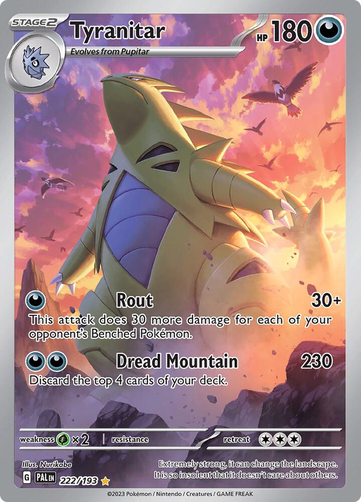 Pokémon 222/193 Tyranitar (Illustration Rare), Paldea Evolved