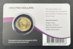 2024 Uncirculated Coin - $2 Remembrance - War Animals